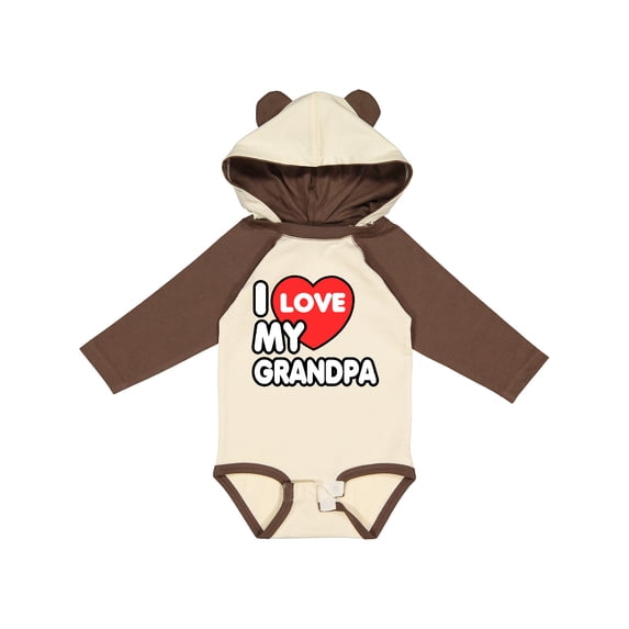 Inktastic I love my grandpa Boys or Girls Long Sleeve Baby Bodysuit