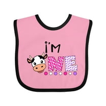Inktastic I'm 1 Cute Cow and Polka Dots Boys or Girls Baby Bib