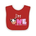 thumbnail image 1 of Inktastic I'm 1 Cute Cow and Polka Dots Boys or Girls Baby Bib, 1 of 4
