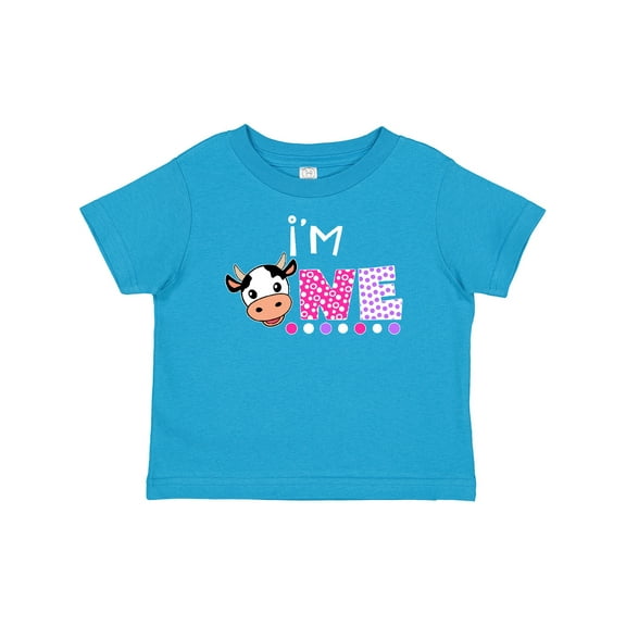 Inktastic I'm 1 Cute Cow and Polka Dots Boys or Girls Baby T-Shirt