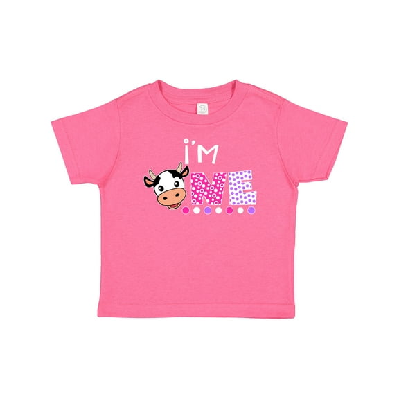 Inktastic I'm 1 Cute Cow and Polka Dots Boys or Girls Baby T-Shirt