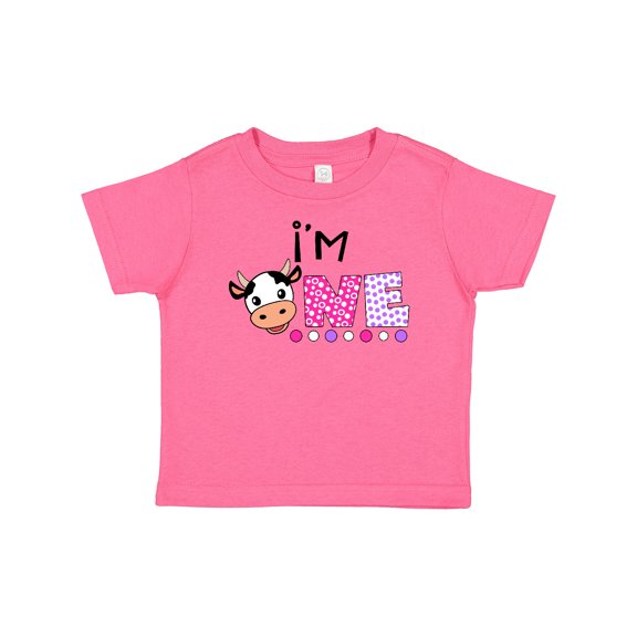 Inktastic I'm 1 Cute Cow and Polka Dots Boys or Girls Baby T-Shirt