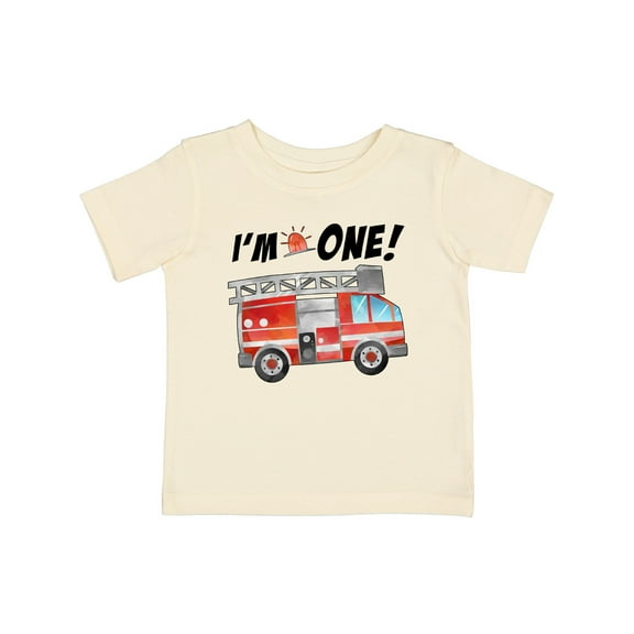 Inktastic I'm 1 Fire Truck 1st Birthday Boys or Girls Baby T-Shirt