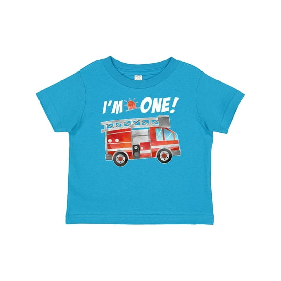 Inktastic I'm 1 Fire Truck 1st Birthday Boys or Girls Baby T-Shirt