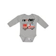 thumbnail image 1 of Inktastic I'm 1 Fire Truck 1st Birthday Boys or Girls Long Sleeve Baby Bodysuit, 1 of 5