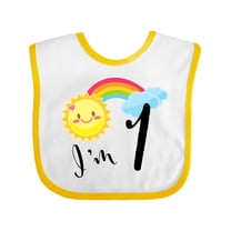 Inktastic I'm 1 First Birthday Sun Rainbow Boys or Girls Baby Bib