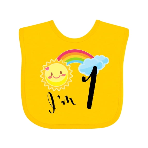 Inktastic I'm 1 First Birthday Sun Rainbow Boys or Girls Baby Bib