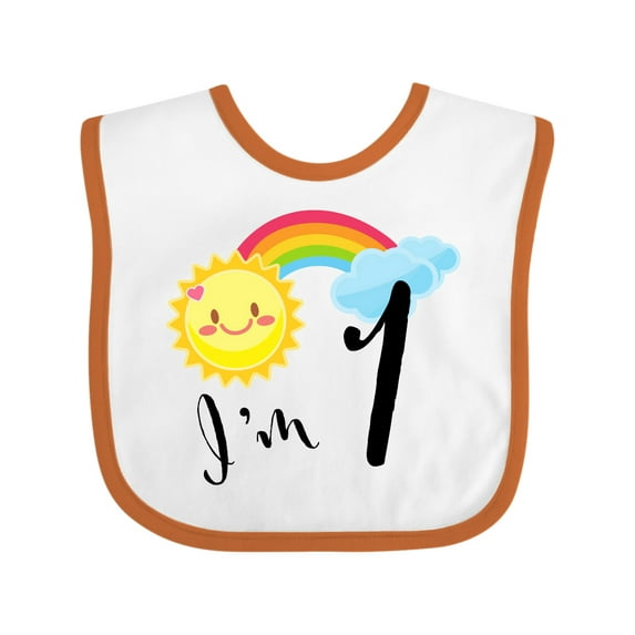 Inktastic I'm 1- First Birthday Sun Rainbow Boys or Girls Baby Bib