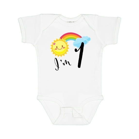 Inktastic I'm 1- First Birthday Sun Rainbow Boys or Girls Baby Bodysuit