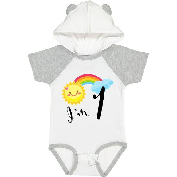 Inktastic I'm 1- First Birthday Sun Rainbow Boys or Girls Baby Bodysuit