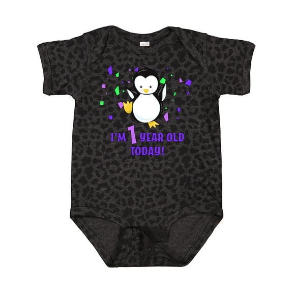 Inktastic I'm 1 Year Old Today-first Birthday Baby Penguin Boys or Girls Baby Bodysuit