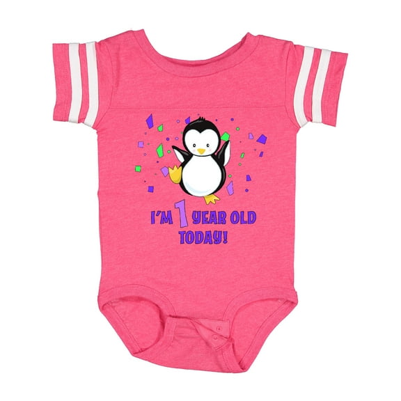Inktastic I'm 1 Year Old Today-first Birthday Baby Penguin Boys or Girls Baby Bodysuit