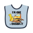 thumbnail image 1 of Inktastic I'm 1 and Crushing It Construction 1st Birthday Boys or Girls Baby Bib, 1 of 4
