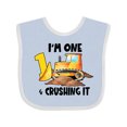 thumbnail image 1 of Inktastic I'm 1 and Crushing It Construction 1st Birthday Boys or Girls Baby Bib, 1 of 4