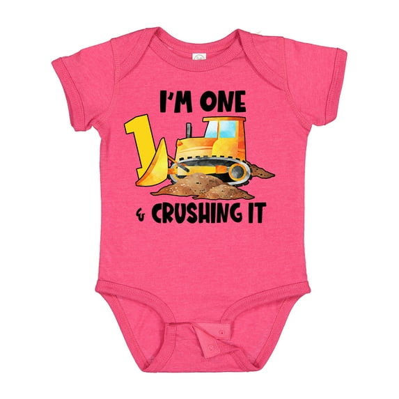 Inktastic I'm 1 and Crushing It Construction 1st Birthday Boys or Girls Baby Bodysuit