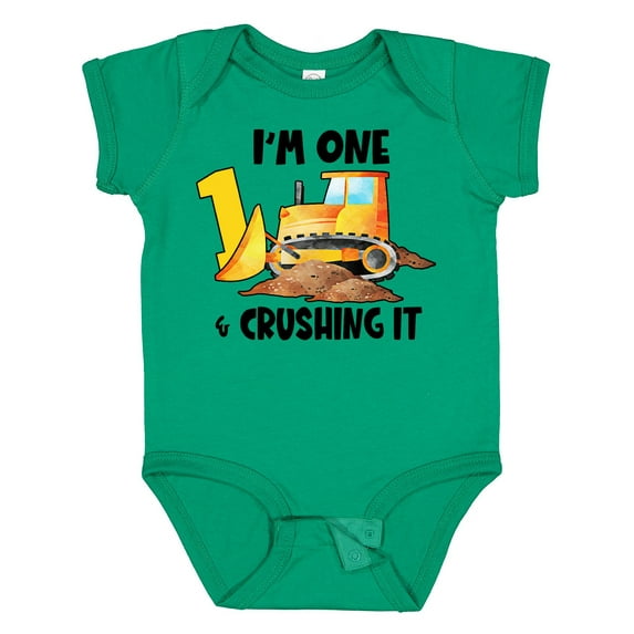 Inktastic I'm 1 and Crushing It Construction 1st Birthday Boys or Girls Baby Bodysuit