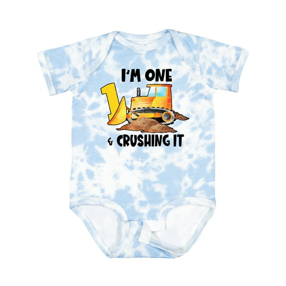 Inktastic I'm 1 and Crushing It Construction 1st Birthday Boys or Girls Baby Bodysuit