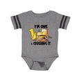 thumbnail image 1 of Inktastic I'm 1 and Crushing It Construction 1st Birthday Boys or Girls Baby Bodysuit, 1 of 4