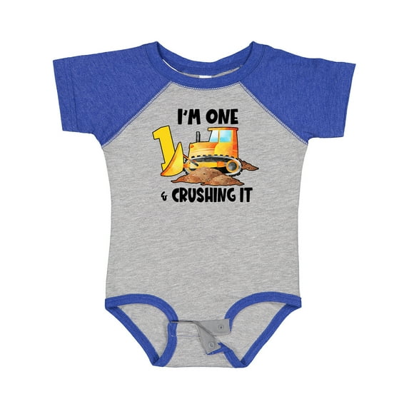 Inktastic I'm 1 and Crushing It Construction 1st Birthday Boys or Girls Baby Bodysuit