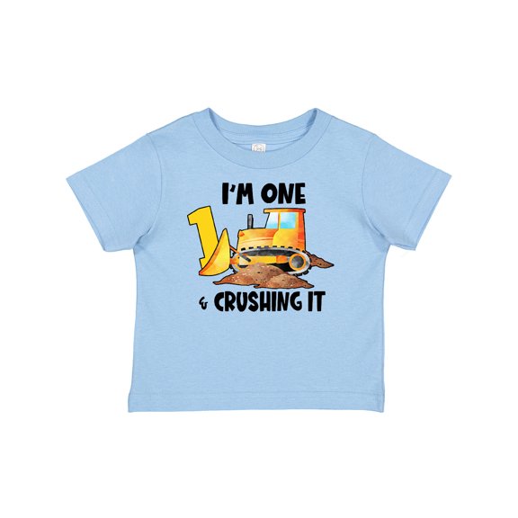 Inktastic I'm 1 and Crushing It Construction 1st Birthday Boys or Girls Baby T-Shirt