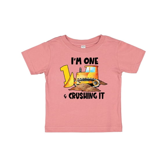 Inktastic I'm 1 and Crushing It Construction 1st Birthday Boys or Girls Baby T-Shirt