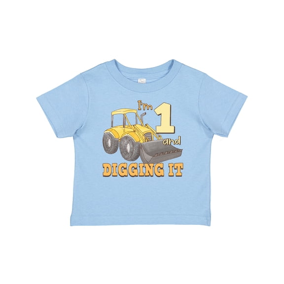 Inktastic I'm 1 and Digging It Bulldozer Boys or Girls Baby T-Shirt
