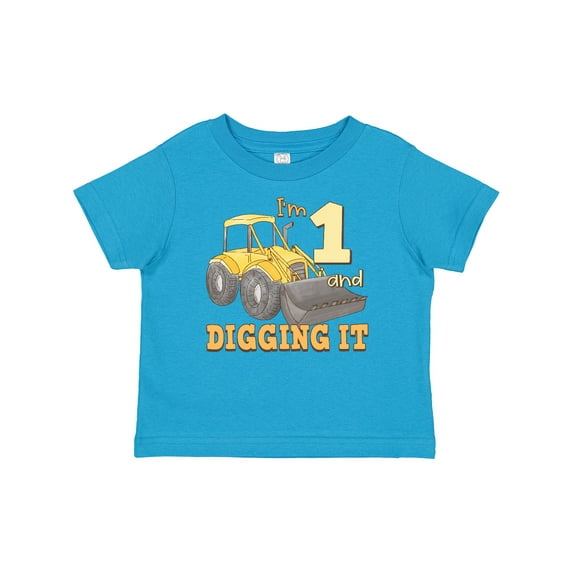 Inktastic I'm 1 and Digging It Bulldozer Boys or Girls Baby T-Shirt