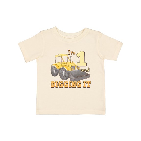 Inktastic I'm 1 and Digging It Bulldozer Boys or Girls Baby T-Shirt