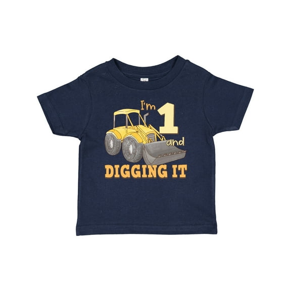 Inktastic I'm 1 and Digging It Bulldozer Boys or Girls Baby T-Shirt
