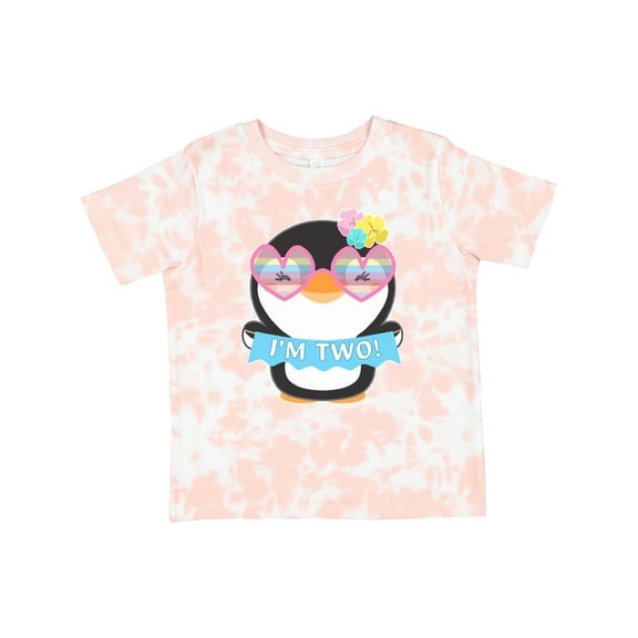 Inktastic I'm 2 Cute Penguin with Sunglasses and Flowers Boys or Girls Toddler T-Shirt