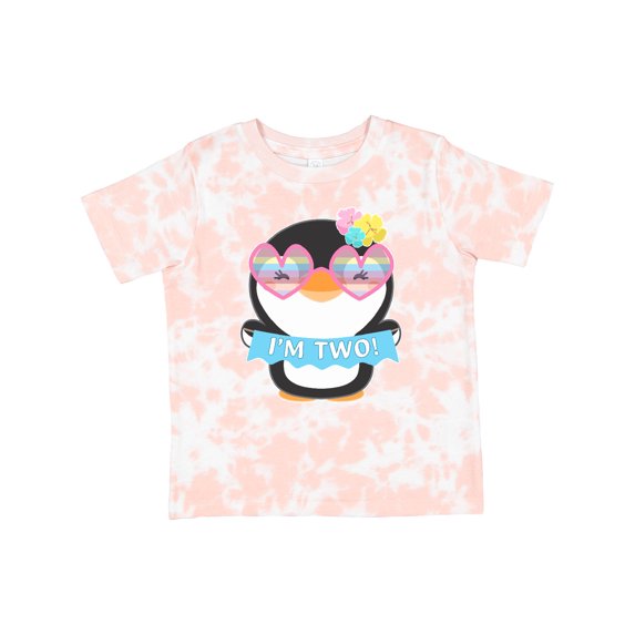 Inktastic I'm 2 Cute Penguin with Sunglasses and Flowers Boys or Girls Toddler T-Shirt
