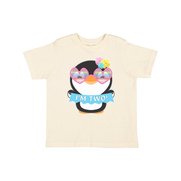 Inktastic I'm 2 Cute Penguin with Sunglasses and Flowers Boys or Girls Toddler T-Shirt