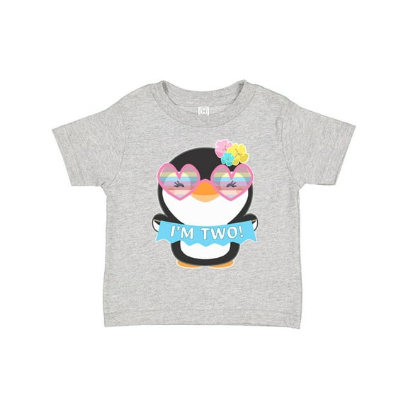 Inktastic I'm 2 Cute Penguin with Sunglasses and Flowers Boys or Girls Toddler T-Shirt