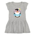 thumbnail image 1 of Inktastic I'm 2 Cute Penguin with Sunglasses and Flowers Girls Toddler Dress, 1 of 5