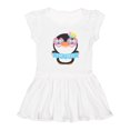 thumbnail image 1 of Inktastic I'm 2 Cute Penguin with Sunglasses and Flowers Girls Toddler Dress, 1 of 5