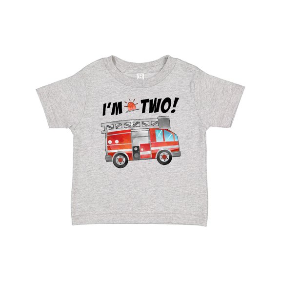 Inktastic I'm 2 Fire Truck 2nd Birthday Boys or Girls Baby T-Shirt