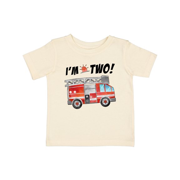 Inktastic I'm 2 Fire Truck 2nd Birthday Boys or Girls Baby T-Shirt