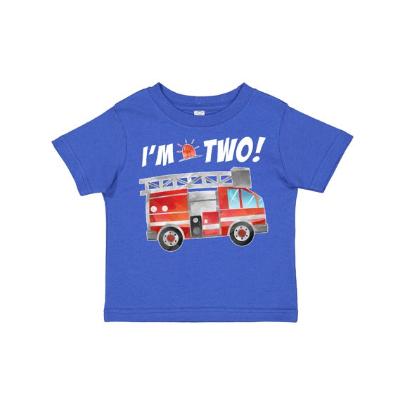 Inktastic I'm 2 Fire Truck 2nd Birthday Boys or Girls Toddler T-Shirt