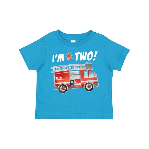 Inktastic I'm 2 Fire Truck 2nd Birthday Boys or Girls Toddler T-Shirt