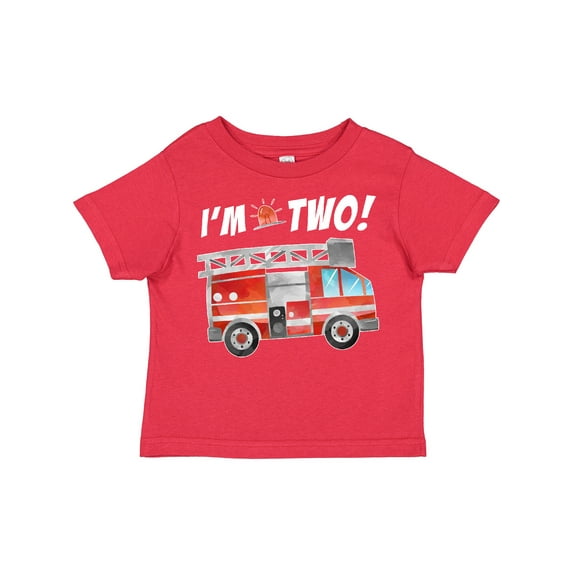 Inktastic I'm 2 Fire Truck 2nd Birthday Boys or Girls Toddler T-Shirt