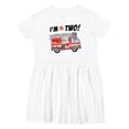 thumbnail image 1 of Inktastic I'm 2 Fire Truck 2nd Birthday Girls Toddler Dress, 1 of 5
