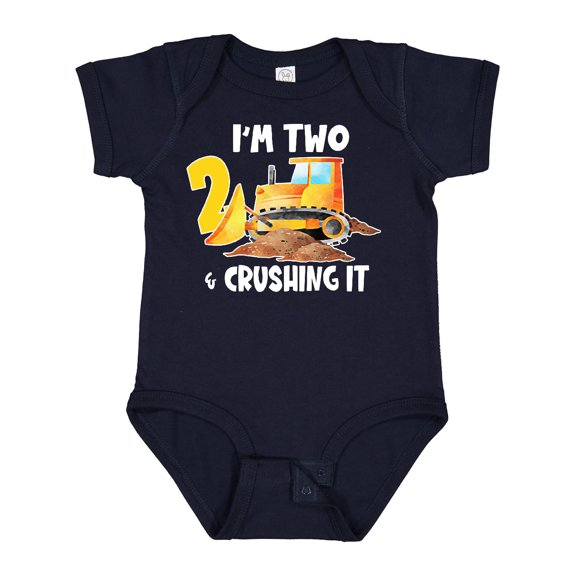Inktastic I'm 2 and Crushing It Construction 2nd Birthday Boys or Girls Baby Bodysuit