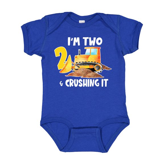 Inktastic I'm 2 and Crushing It Construction 2nd Birthday Boys or Girls Baby Bodysuit