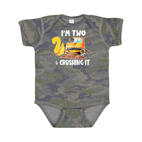 Inktastic I'm 2 and Crushing It Construction 2nd Birthday Boys or Girls Baby Bodysuit