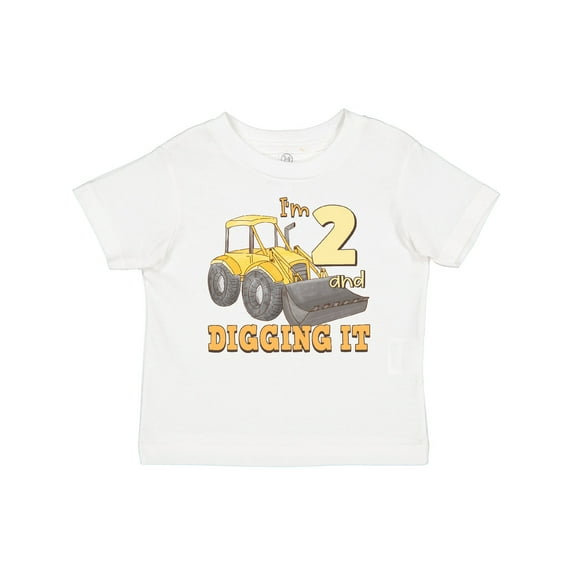 Inktastic I'm 2 and Digging It Bulldozer Boys or Girls Baby T-Shirt