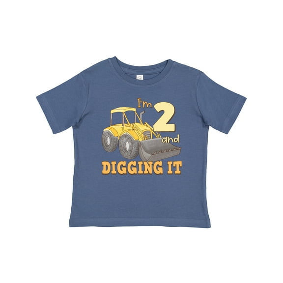 Inktastic I'm 2 and Digging It Bulldozer Boys or Girls Baby T-Shirt