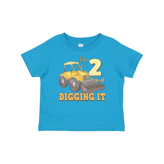 Inktastic I'm 2 and Digging It Bulldozer Boys or Girls Baby T-Shirt