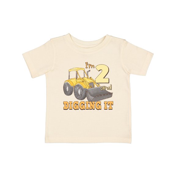 Inktastic I'm 2 and Digging It Bulldozer Boys or Girls Baby T-Shirt