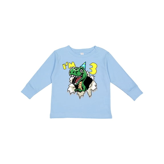 Inktastic I'm 3 Dinosaur Boys or Girls Long Sleeve Toddler T-Shirt