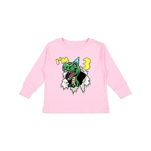 Inktastic I'm 3 Dinosaur Boys or Girls Long Sleeve Toddler T-Shirt